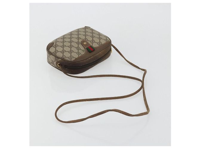 Borsa Sherry Line GG Supreme Web di GUCCI in PVC beige e oro 89 02 066 Auth YKZ1224A D'oro - vista 7