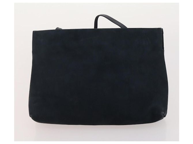 Borsa a Mano Salvatore Ferragamo in Pelle Suede 5 Set Nero Blu Auth 174986 Blu navy - vista 10