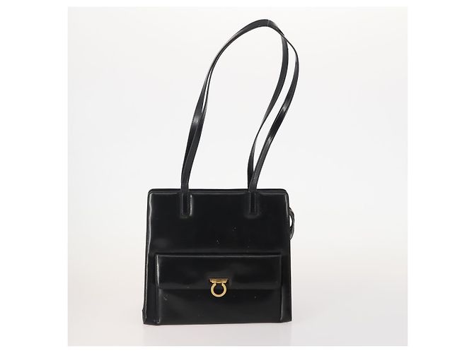 Borsa a Mano Salvatore Ferragamo in Pelle Suede 5 Set Nero Blu Auth 174986 Blu navy - vista 2