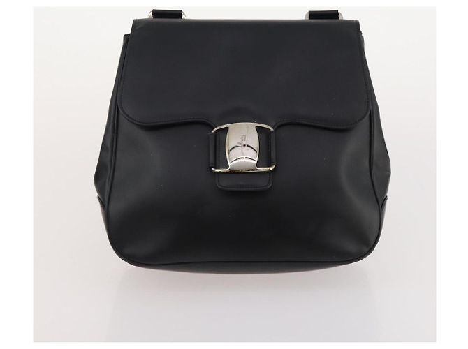 Borsa a Mano Salvatore Ferragamo in Pelle Suede 5 Set Nero Blu Auth 174986 Blu navy - vista 20