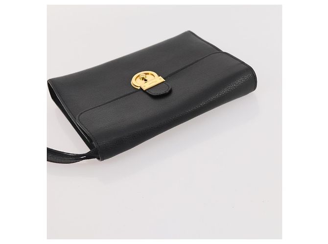 Borsa a Mano Salvatore Ferragamo in Pelle Suede 5 Set Nero Blu Auth 174986 Blu navy - vista 28