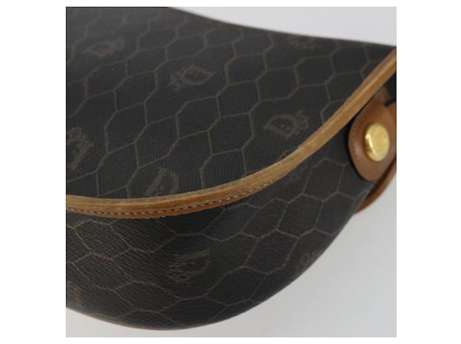 Borsa a Spalla in Tela Honeycomb PVC Nera e Dorata Christian Dior Auth 175786 Nero D'oro - vista 12