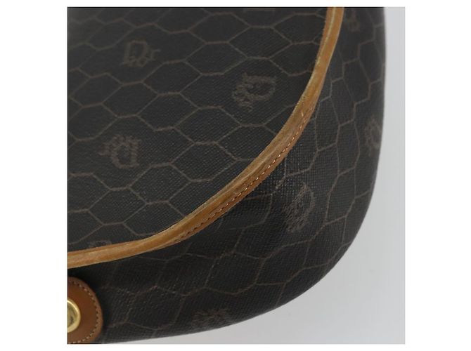 Borsa a Spalla in Tela Honeycomb PVC Nera e Dorata Christian Dior Auth 175786 Nero D'oro - vista 13
