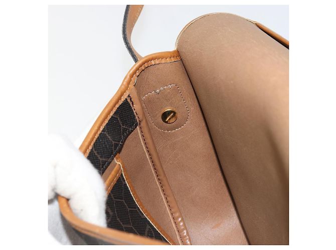 Borsa a Spalla in Tela Honeycomb PVC Nera e Dorata Christian Dior Auth 175786 Nero D'oro - vista 19