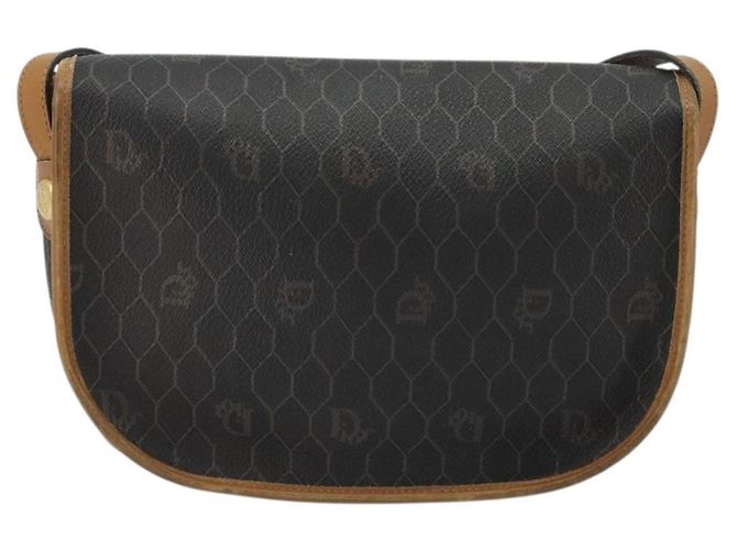 Borsa a Spalla in Tela Honeycomb PVC Nera e Dorata Christian Dior Auth 175786 Nero D'oro - vista 3