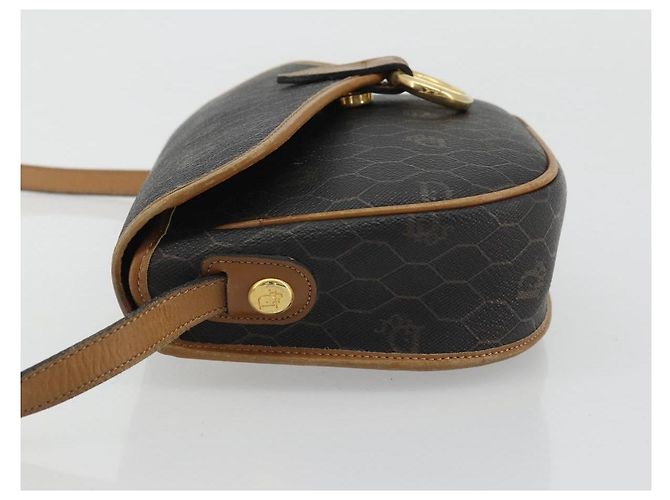 Borsa a Spalla in Tela Honeycomb PVC Nera e Dorata Christian Dior Auth 175786 Nero D'oro - vista 5