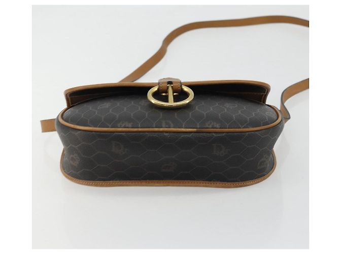 Borsa a Spalla in Tela Honeycomb PVC Nera e Dorata Christian Dior Auth 175786 Nero D'oro - vista 9