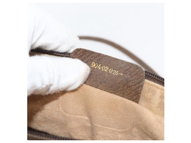 GUCCI GG Supreme Web Sherry Line Tasche aus PVC Beige Gold 904 02 026 Auth ka4002 Golden - Ansicht 12