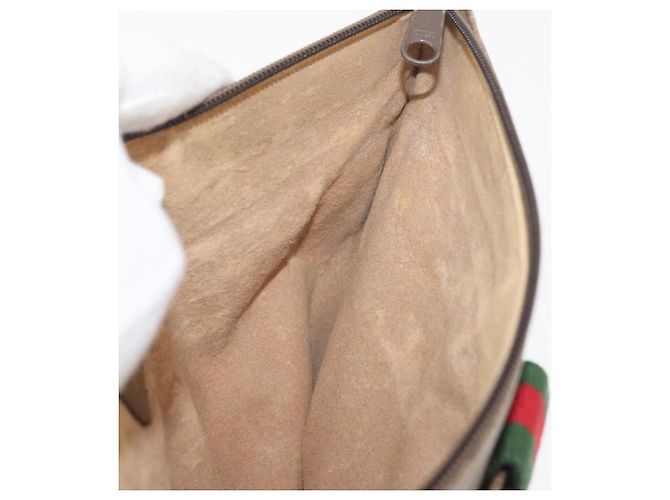 GUCCI GG Supreme Web Sherry Line Tasche aus PVC Beige Gold 904 02 026 Auth ka4002 Golden - Ansicht 19