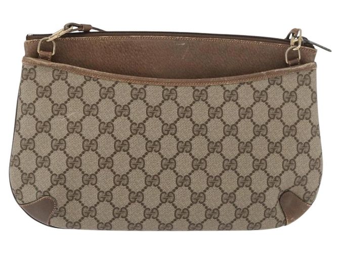 GUCCI GG Supreme Web Sherry Line Tasche aus PVC Beige Gold 904 02 026 Auth ka4002 Golden - Ansicht 2