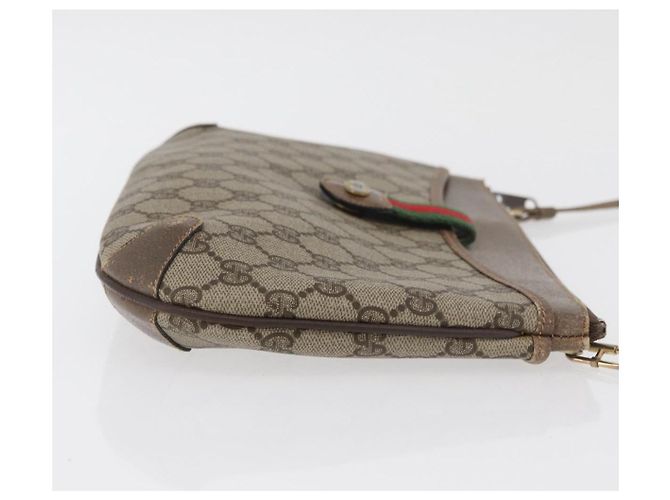 GUCCI GG Supreme Web Sherry Line Tasche aus PVC Beige Gold 904 02 026 Auth ka4002 Golden - Ansicht 3