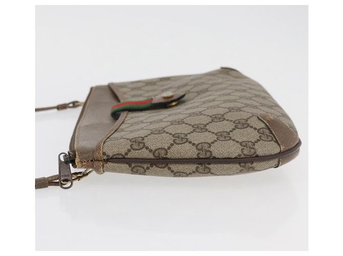 GUCCI GG Supreme Web Sherry Line Tasche aus PVC Beige Gold 904 02 026 Auth ka4002 Golden - Ansicht 4