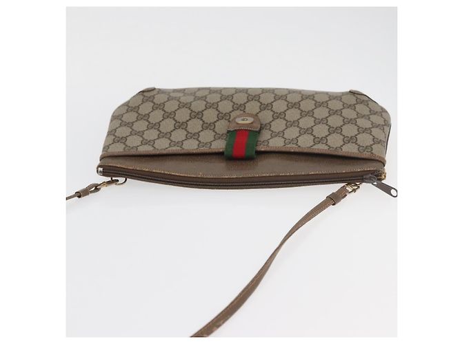 GUCCI GG Supreme Web Sherry Line Tasche aus PVC Beige Gold 904 02 026 Auth ka4002 Golden - Ansicht 6