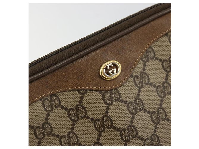 Gucci Borsa a Spalla GG Supreme PVC Beige Oro 97 02 068 Auth 175170 D'oro - vista 17