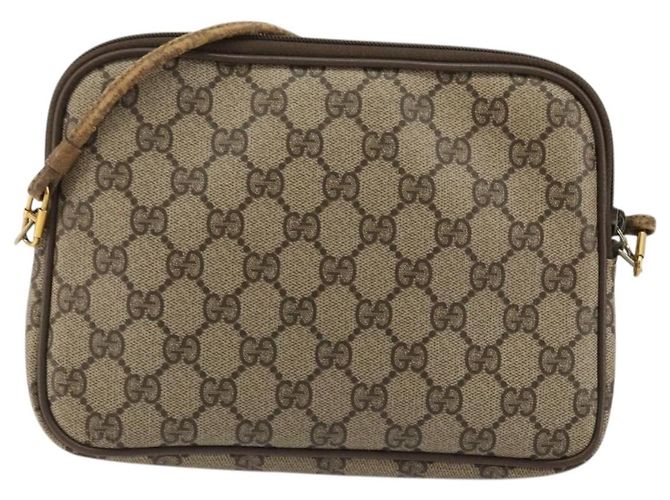 Gucci Borsa a Spalla GG Supreme PVC Beige Oro 97 02 068 Auth 175170 D'oro - vista 2