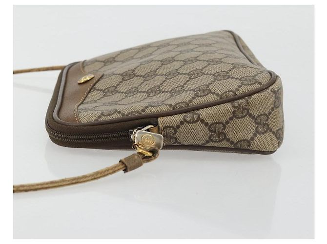 Gucci Borsa a Spalla GG Supreme PVC Beige Oro 97 02 068 Auth 175170 D'oro - vista 4