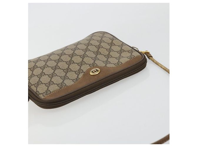 Gucci Borsa a Spalla GG Supreme PVC Beige Oro 97 02 068 Auth 175170 D'oro - vista 6