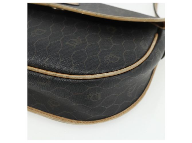 Borsa a spalla in tela a nido d'ape PVC nera e oro Christian Dior Auth mr2296 Nero D'oro - vista 10