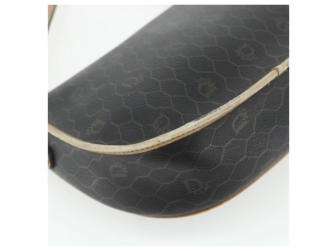 Borsa a spalla in tela a nido d'ape PVC nera e oro Christian Dior Auth mr2296 Nero D'oro - vista 13
