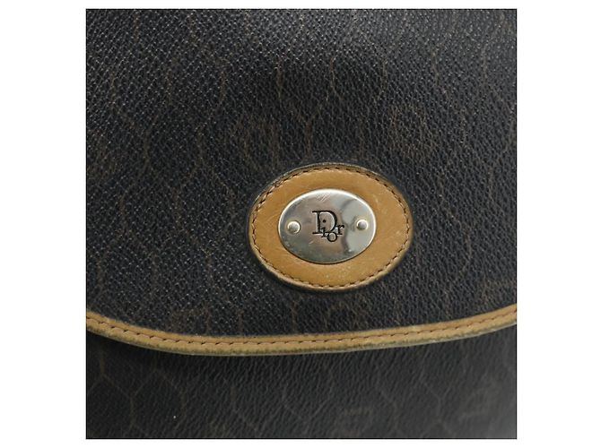 Borsa a spalla in tela a nido d'ape PVC nera e oro Christian Dior Auth mr2296 Nero D'oro - vista 14