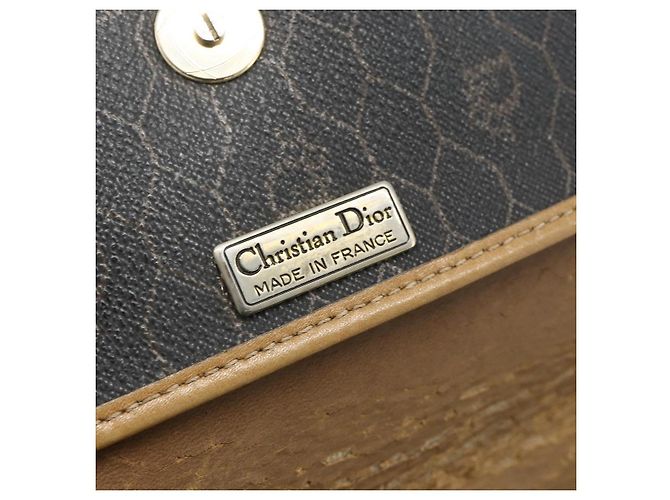 Borsa a spalla in tela a nido d'ape PVC nera e oro Christian Dior Auth mr2296 Nero D'oro - vista 16