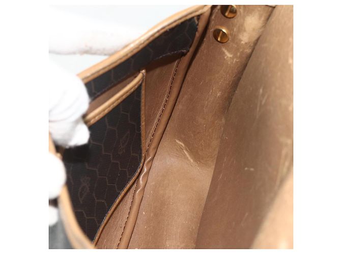 Borsa a spalla in tela a nido d'ape PVC nera e oro Christian Dior Auth mr2296 Nero D'oro - vista 19