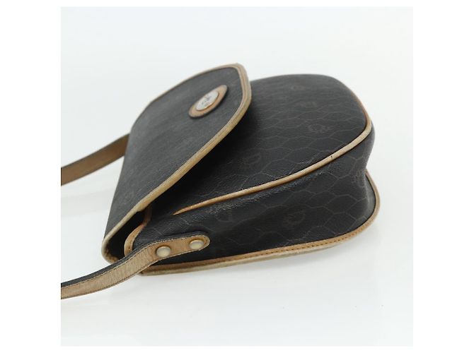 Borsa a spalla in tela a nido d'ape PVC nera e oro Christian Dior Auth mr2296 Nero D'oro - vista 4