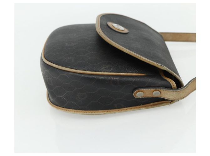 Borsa a spalla in tela a nido d'ape PVC nera e oro Christian Dior Auth mr2296 Nero D'oro - vista 5