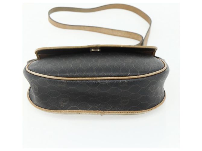 Borsa a spalla in tela a nido d'ape PVC nera e oro Christian Dior Auth mr2296 Nero D'oro - vista 9