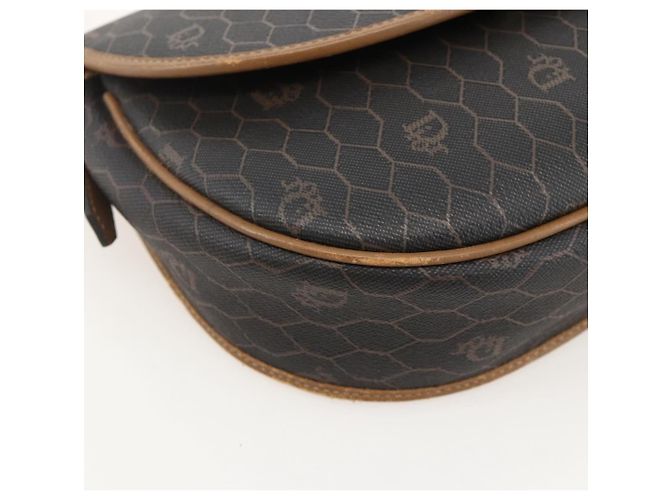 Borsa a spalla in tela a nido d'ape PVC nera e oro Christian Dior Auth YKZ1544 - vista 11