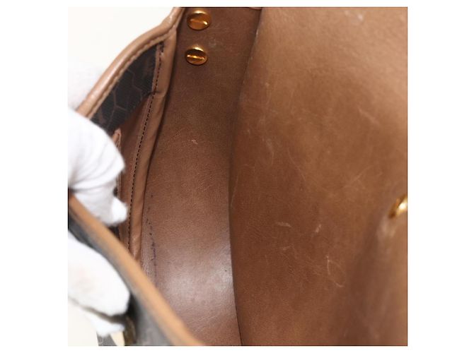 Borsa a spalla in tela a nido d'ape PVC nera e oro Christian Dior Auth YKZ1544 - vista 18