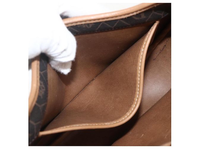 Borsa a spalla in tela a nido d'ape PVC nera e oro Christian Dior Auth YKZ1544 - vista 19