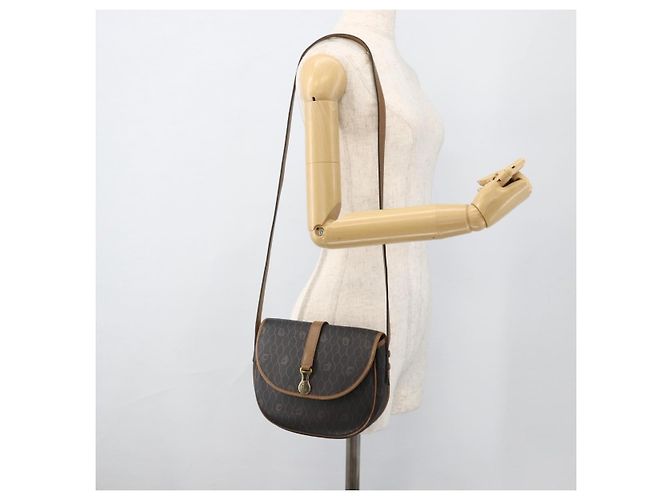 Borsa a spalla in tela a nido d'ape PVC nera e oro Christian Dior Auth YKZ1544 - vista 20