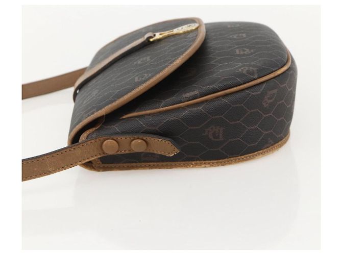 Borsa a spalla in tela a nido d'ape PVC nera e oro Christian Dior Auth YKZ1544 - vista 4