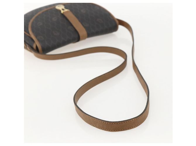 Borsa a spalla in tela a nido d'ape PVC nera e oro Christian Dior Auth YKZ1544 - vista 7