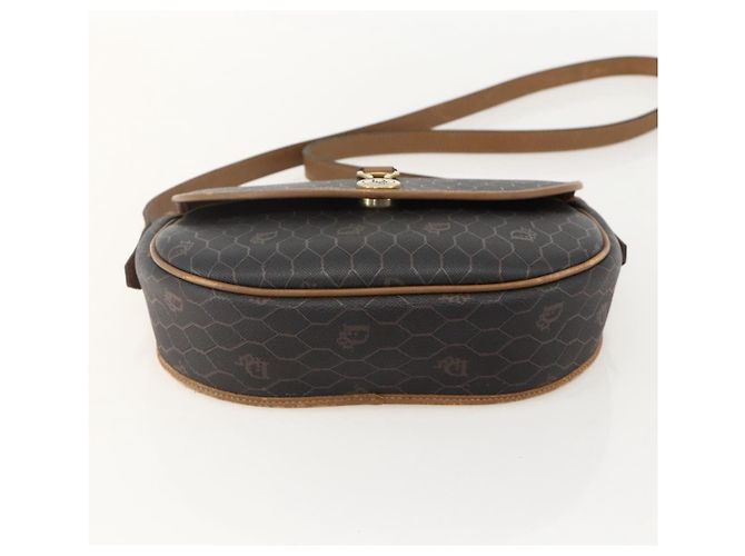 Borsa a spalla in tela a nido d'ape PVC nera e oro Christian Dior Auth YKZ1544 - vista 9