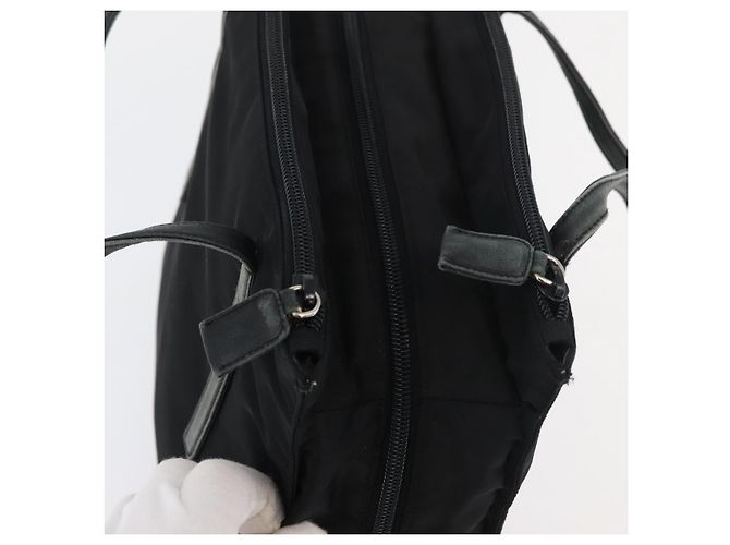 Prada Tote Bag aus schwarzem Nylon mit Silber authentisch 175704 - Ansicht 10