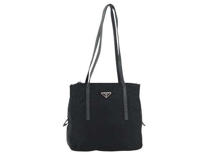 Prada Tote Bag aus schwarzem Nylon mit Silber authentisch 175704 - Ansicht 13