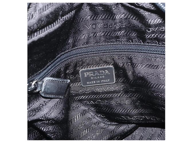 Prada Tote Bag aus schwarzem Nylon mit Silber authentisch 175704 - Ansicht 19