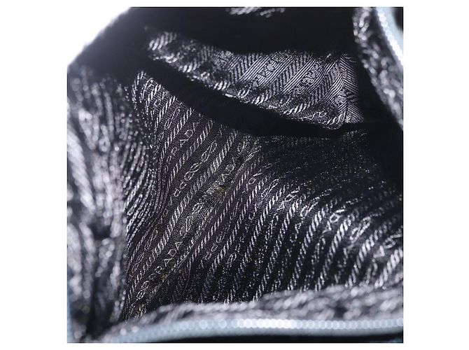 Prada Tote Bag aus schwarzem Nylon mit Silber authentisch 175704 - Ansicht 25