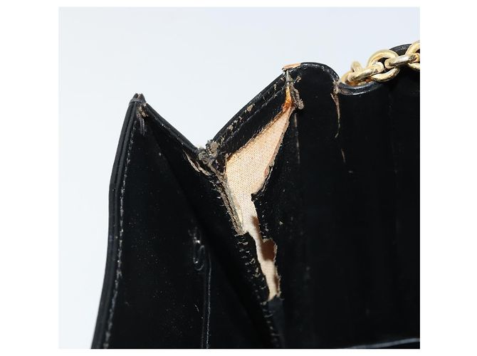Borsa a spalla in pelle Gucci nera e oro Auth 175138 Nero D'oro - vista 12