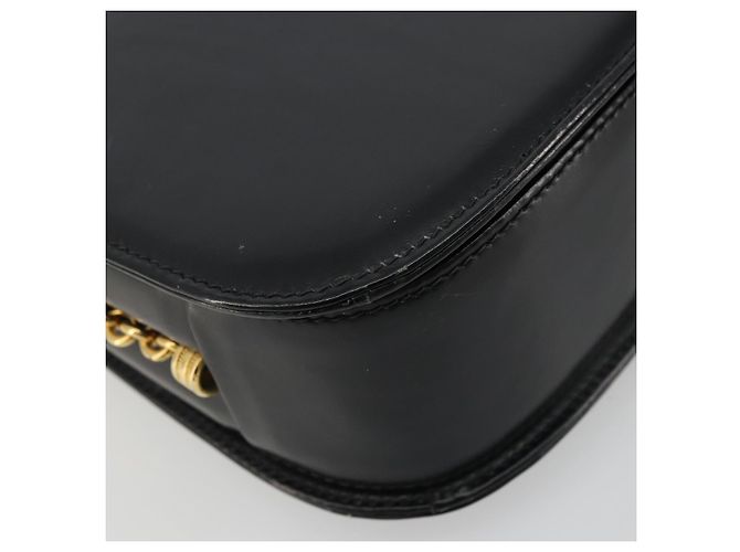 Borsa a spalla in pelle Gucci nera e oro Auth 175138 Nero D'oro - vista 18