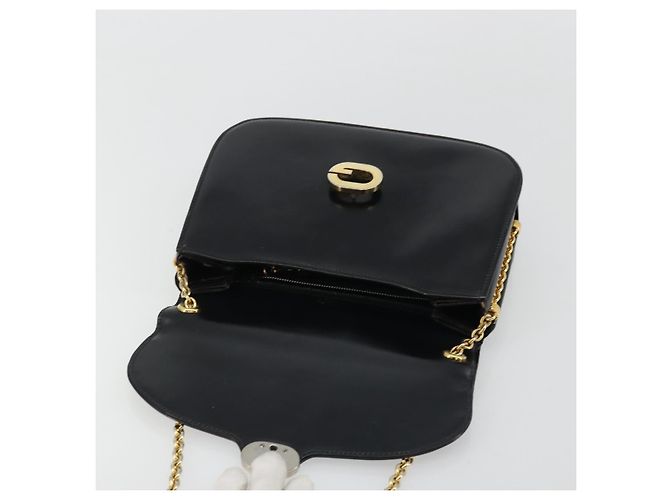 Borsa a spalla in pelle Gucci nera e oro Auth 175138 Nero D'oro - vista 20