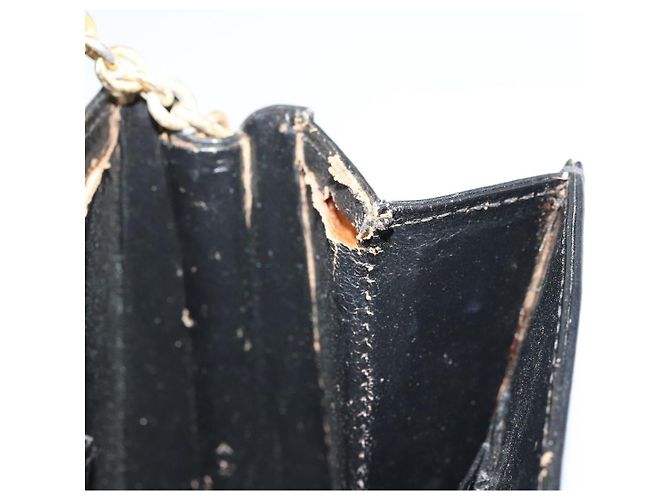 Borsa a spalla in pelle Gucci nera e oro Auth 175138 Nero D'oro - vista 22