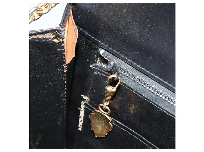 Borsa a spalla in pelle Gucci nera e oro Auth 175138 Nero D'oro - vista 23