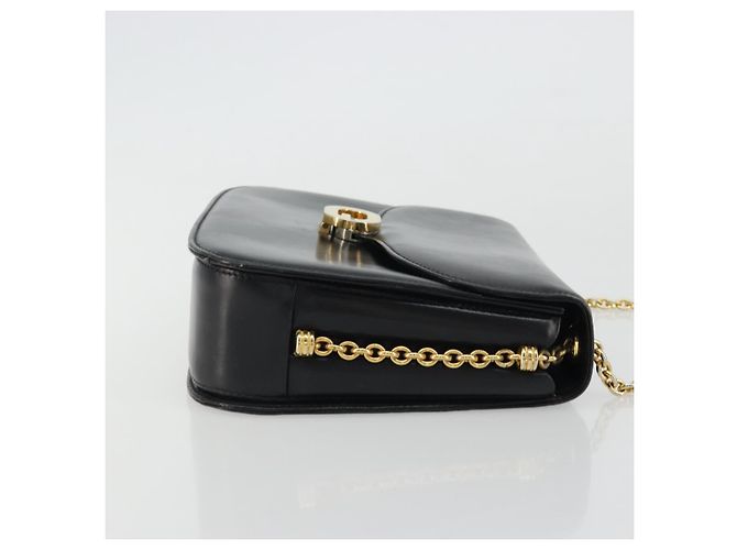 Borsa a spalla in pelle Gucci nera e oro Auth 175138 Nero D'oro - vista 3