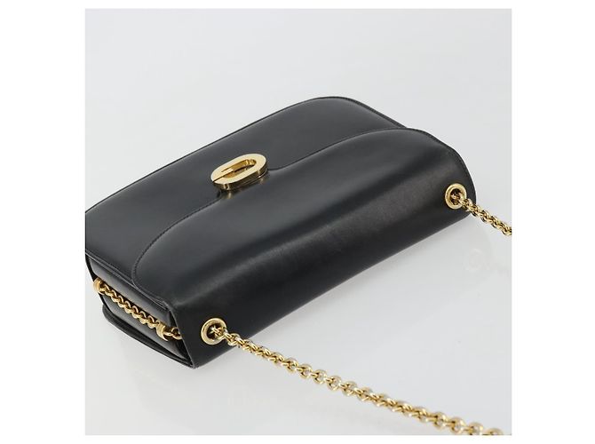 Borsa a spalla in pelle Gucci nera e oro Auth 175138 Nero D'oro - vista 6