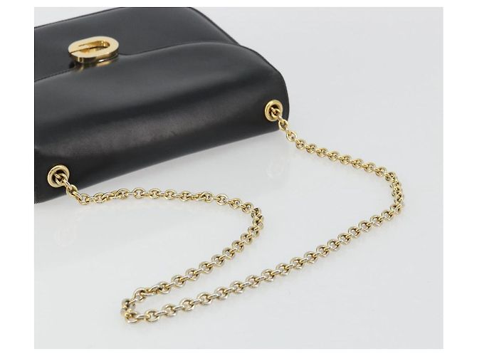 Borsa a spalla in pelle Gucci nera e oro Auth 175138 Nero D'oro - vista 7