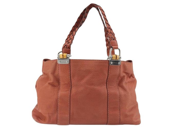 Gucci Bamboo Tote Bag Leder Rosa Silber 232947 Auth 164494 Pink - Ansicht 13