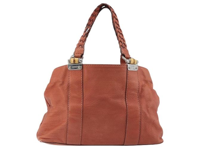 Gucci Bamboo Tote Bag Leder Rosa Silber 232947 Auth 164494 Pink - Ansicht 2